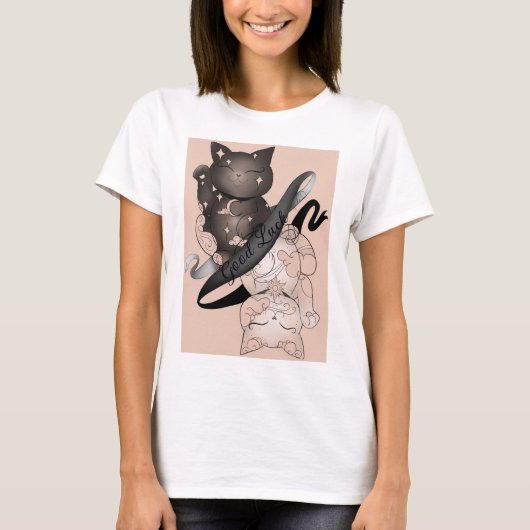 T-shirt Maneki Neko Chats Bonne chance (Devant)