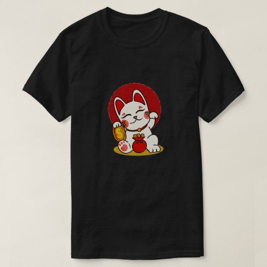 T-shirt Maneki Neko le chat qui fait la queue (Design devant)