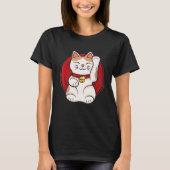 T-shirt Maneki Neko Lucky Chat Statue Agitant Style Japona (Devant)