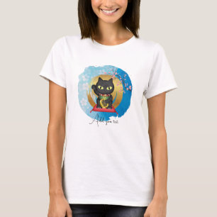T-shirt Maneki Neko Lucky Polue Femmes