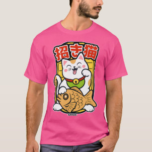 T-shirt Maneki Neko Taiyaki - Chat Lucky Avec Poisson