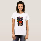 T-shirt Maneki noir Neko (Devant entier)