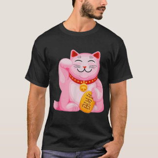 T-shirt ManekiNeko Lucky Cat Japanese Good Luck Charm Japa