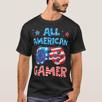 T-shirt Manette De Jeu All American Gamer 4 Juillet