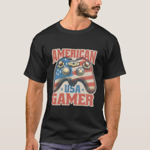 T-shirt Manette de jeu américaine USA Art patriotique