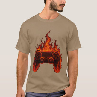 T-shirt Manette de jeu en feu Amoureux de jeu Console Gam