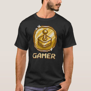 T-shirt Manette de jeu Gamer Pixel Emblème Vivid - Jeu Rét