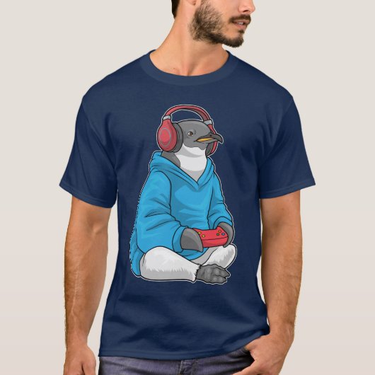 T-shirt Manette de jeu Pingouin (Devant)