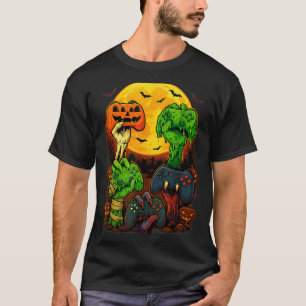 T-shirt Manette de jeu squelette zombie momie Halloween