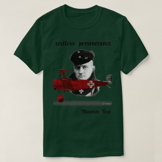 T-shirt Manfred Von Richthofen Red Baron Quote  (Design devant)