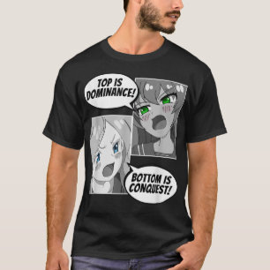T-shirt Manga Funny Top Dominance ou Bottom Conquest