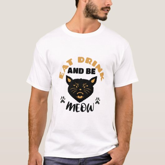 T-shirt Mange boire et être miaou (Devant)