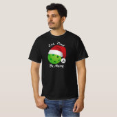 T-shirt Mange, Dink et Be Joyeux Noël Pickleball Père Noël (Devant entier)