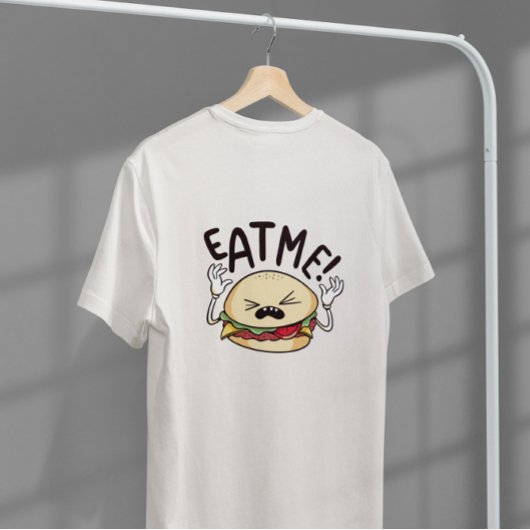 T-shirt Mange-moi caractère hamburger