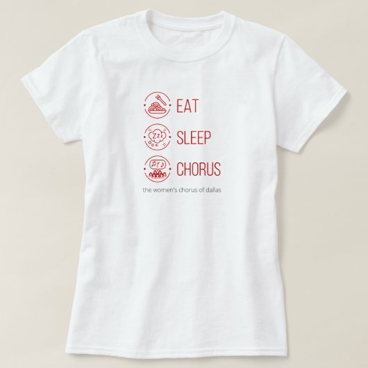 T-shirt Mange rouge. Dormir. Chorus. (Design devant)