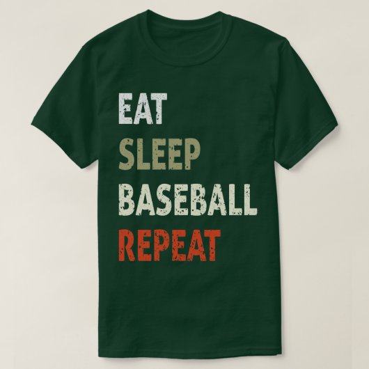 T-shirt Mange Sleep Baseball Répéter Funny Tee pour Sport (Design devant)