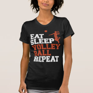 T-shirt Mange Sommeil Volleyball Répéter Volleyball Girl C