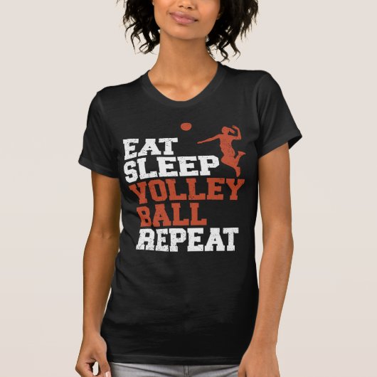 T-shirt Mange Sommeil Volleyball Répéter Volleyball Girl C (Devant)