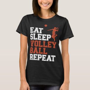 T-shirt Mange Sommeil Volleyball Répéter Volleyball Girl C