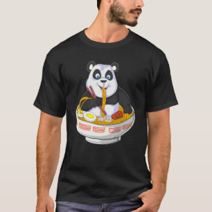 T-shirt mangeoire de panda de dessin animé