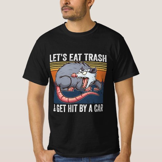 T-shirt Mangeons des ordures et nous faisons frapper par u (Devant)