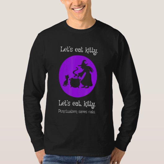 T-shirt Mangeons Kitty Ponctuation Sauve Chats Halloween (Devant)