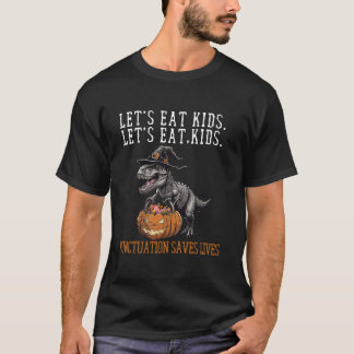 T-shirt Mangeons les enfants Dinosaur Zombie Trick Treat D