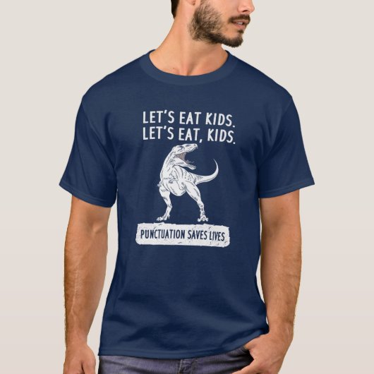 T-shirt Mangeons les enfants Dinosaure ponctuation Sauve d (Devant)