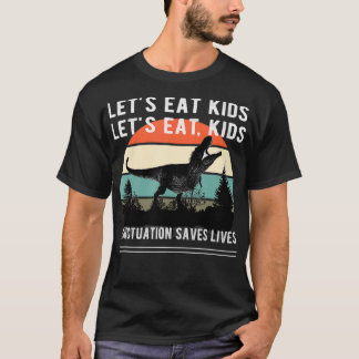 T-shirt Mangeons les enfants Dinosaure Retro Funny