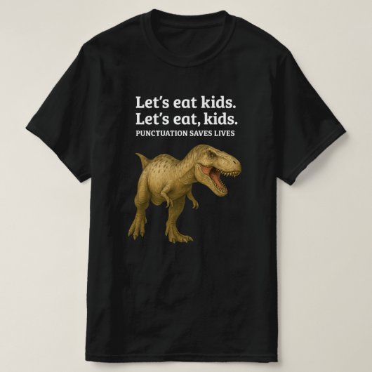 T-shirt Mangeons Ponctuation Enfants Saves Vies Grammaire (Design devant)