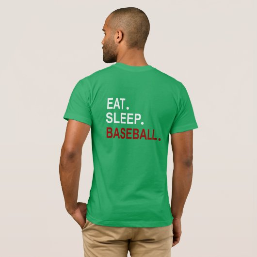 T-shirt Manger Baseball Sleep Conception (Dos entier)