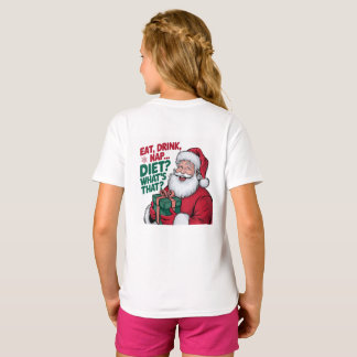 T-shirt Manger Boire Nap whips Diet, drôle Père Noël