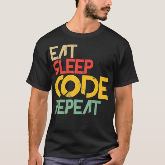 T-shirt Manger Code de sommeil drôle Informatique Science (Devant)