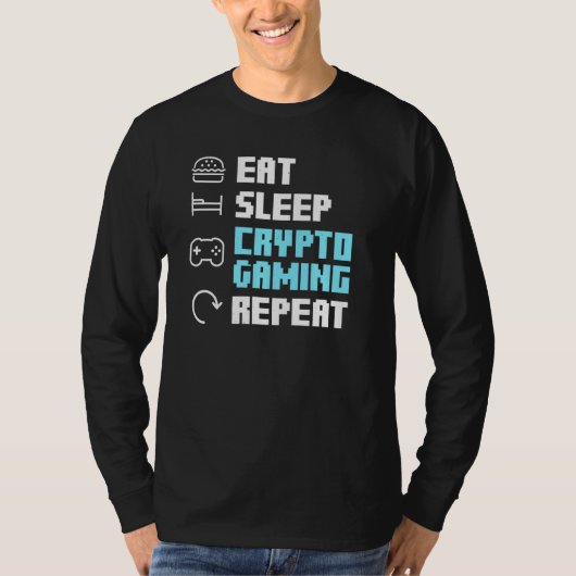 T-shirt Manger Crypto de sommeil Jeu Répéter Blockchain Nf (Devant)