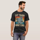T-shirt Manger Déchets Voitures Retro Raccoon Trash Panda (Devant entier)