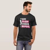 T-shirt Manger Dormir Acclamer Répéter Cheerleading Chee (Devant entier)