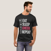 T-shirt Manger Dormir Acclamer Répéter Drôle de Cheerleadi (Devant entier)