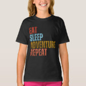 T-SHIRT MANGER DORMIR AVENTURE RÉPÉTER (Devant)