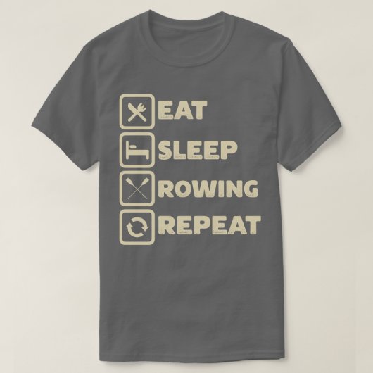 T-shirt Manger Dormir Aviron Répéter Drôle Pontooning Bate (Design devant)