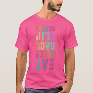 T-shirt Manger Dormir Back Flip Répéter Équipe de Cheerlea
