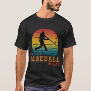 T-shirt Manger Dormir Baseball Répéter