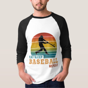 T-shirt Manger Dormir Baseball Répéter