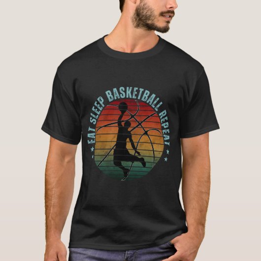 T-SHIRT MANGER DORMIR BASKETBALL RÉPÉTER (Devant)