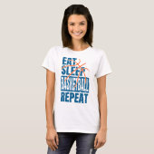 T-SHIRT MANGER DORMIR BASKETBALL RÉPÉTER (Devant entier)