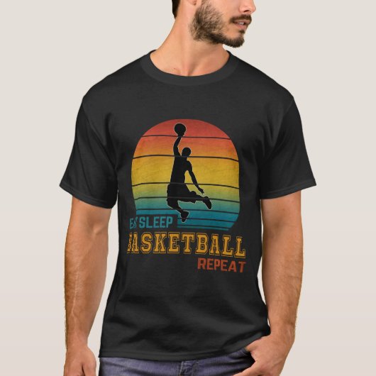 T-shirt Manger Dormir Basketball Répéter (Devant)