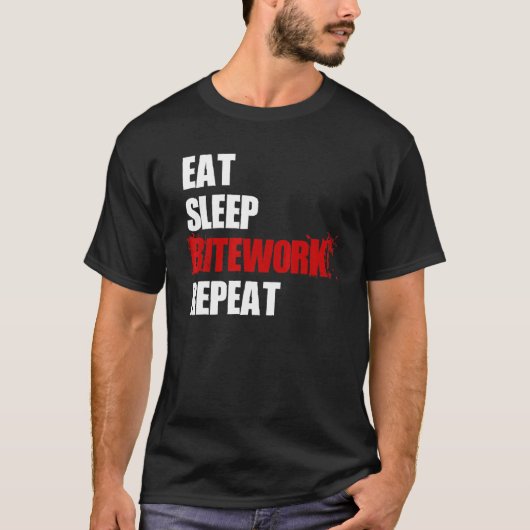 T-shirt Manger Dormir Bitework Répéter Malinois Belge Alle (Devant)