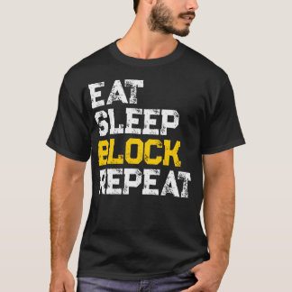 T-shirt Manger Dormir Bloquer Répéter Football Attaque