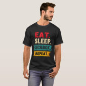 T-shirt Manger Dormir Boxe Thaïlandaise Répéter Boxe Thaïl (Devant entier)