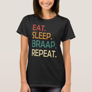 T-shirt Manger Dormir Braap Répéter Rétro Moto Cross R