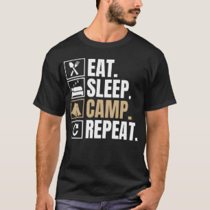 T-shirt manger dormir camper répéter fille